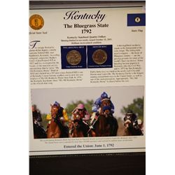2001 Kentucky State Quarter Coin Set W/US Postal Stamps; P&D Mints; EST. $5-10