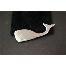 Beau Sterling Silver Whale Pin; EST. $3-6