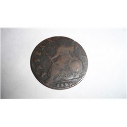 1699 ENGLISH KING WILLIAM III (WILLIAM OF ORANGE) COPPER HALFPENNY