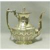 Image 1 : A Victorian teapot and cover, of lobed oval