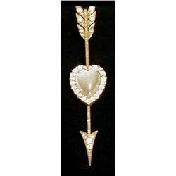 A late Victorian brooch in the form of a hea