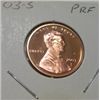 Image 1 : 2003-S LINCOLN CENT RED BOOK VALUE IS $4.00 *RARE PROOF HIGH GRADE*!!