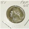 Image 1 : 1951 JEFFERSON NICKEL RED BOOK VALUE IS $65.00 *EXTREMELY RARE PROOF-65 HIGH GRADE*!!