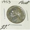 Image 1 : 1953 JEFFERSON NICKEL RED BOOK VALUE IS $40.00 *EXTREMELY RARE PROOF-65 HIGH GRADE*!!