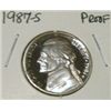 Image 1 : 1987-S JEFFERSON NICKEL RED BOOK VALUE IS $4.00 *RARE PROOF-65 HIGH GRADE*!!