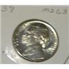 Image 1 : 1939 JEFFERSON NICKEL RED BOOK VALUE IS $4.00 *RARE MS-63 HIGH GRADE*!!