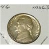 Image 1 : 1946 JEFFERSON NICKEL RED BOOK VALUE IS $3.00 *RARE MS-63 HIGH GRADE*!!