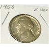 Image 1 : 1953 JEFFERSON NICKEL RED BOOK VALUE IS $2.00 *RARE UNC HIGH GRADE*!!