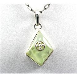 16.ctw Prehnite Gemstone Silver Pendant