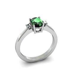 Emerald 0.52 ctw Diamond Ring 14kt White Gold