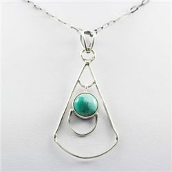 16.5ctw Turquoise Silver Pendant
