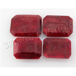 143.72ctw RubyEmeraldCut LooseGemstone lot of 4