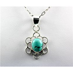 19.ctw Turquoise Silver Pendant