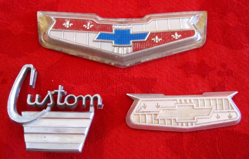 Retro 50 Emblems Lot of 3 Vintage 1950/60's Chevrolet Car Emblems