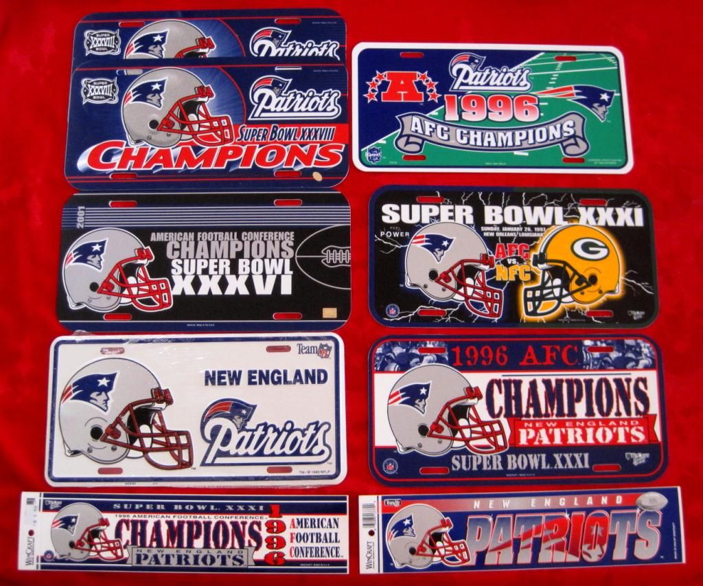 NE Patriots License Plates & Bumper Stickers