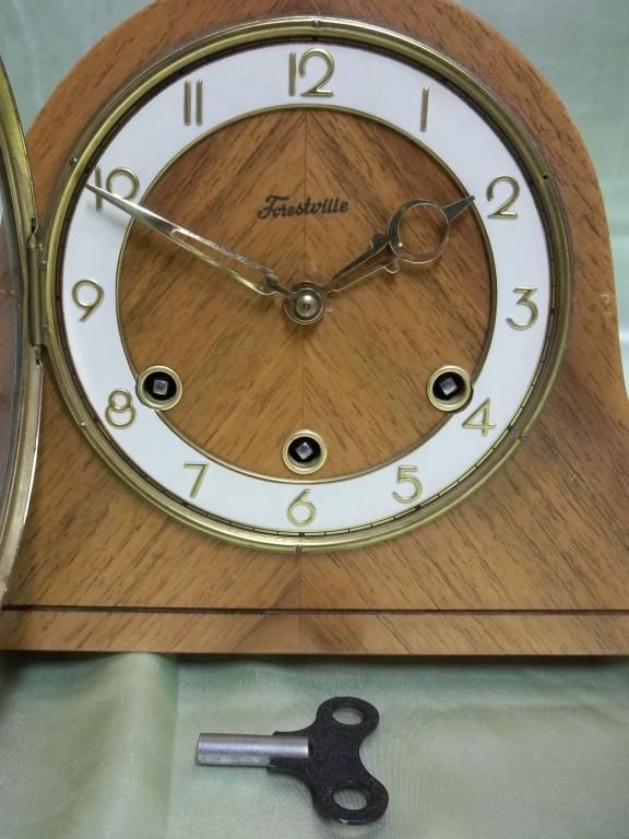Forestville Wood Mantle Clock Parts Or Repair