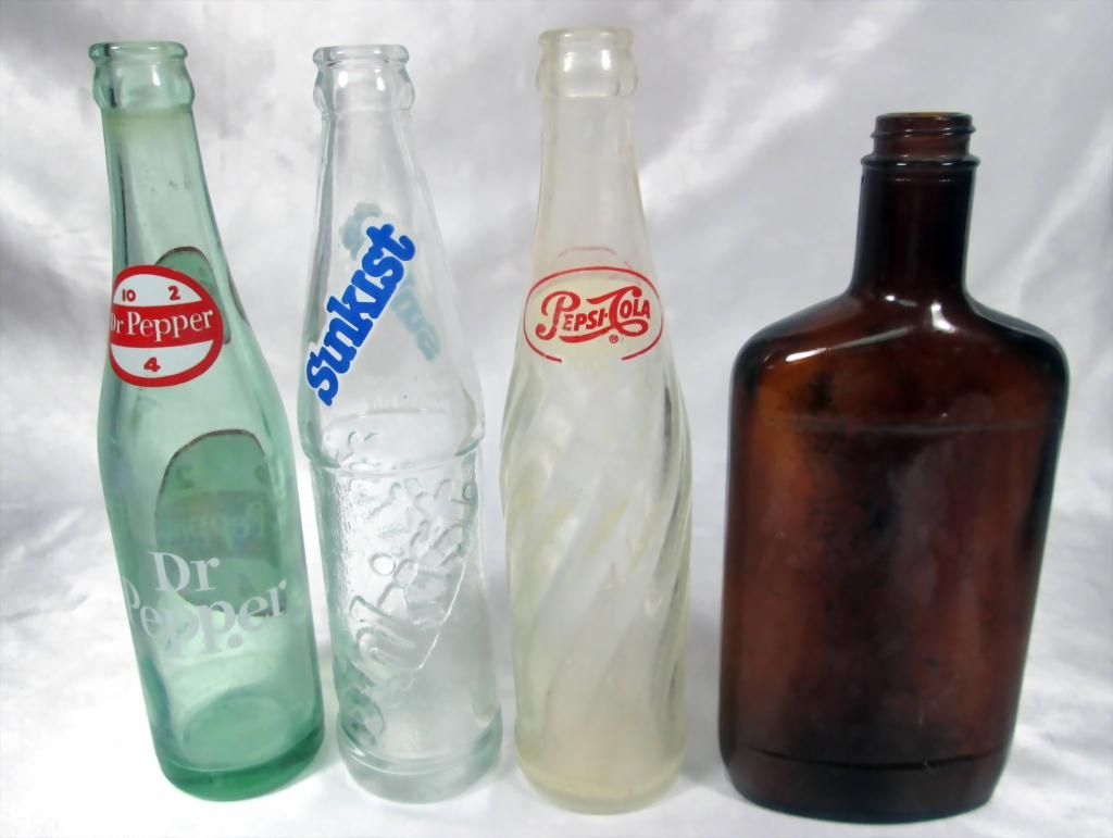 Set of 4 Vintage Soda Bottles