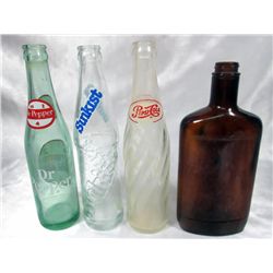 Set of 4 Vintage Soda Bottles