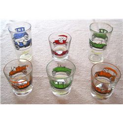 Lot of 6 Hazel Atlas Antique Car Glasses