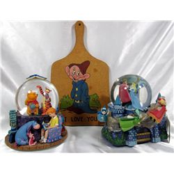 Walt Disney Musical Snow Globes & Dopey Board