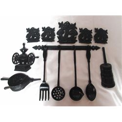 Sexton Black Wrought Iron Kitchen Utensils