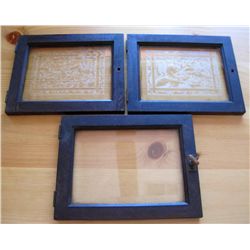 Antique 1800's Dentist Cabinet Etched Glass Doors