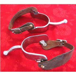 Pair of Vintage Metal & Leather Cowboy Spurs