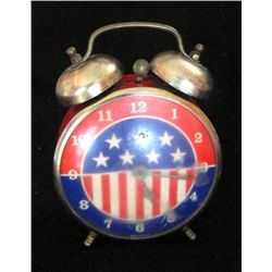 1960's Robertshaw Stars & Stripes Red Alarm Clock