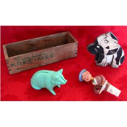 Lot of 4 Primitive and Collectible Pieces