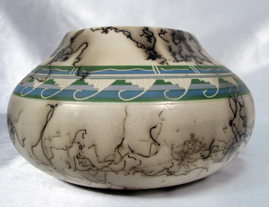 Signed Native American Horsehair Pottery