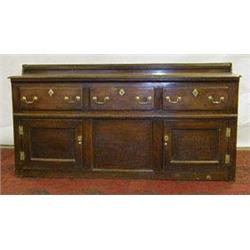 A George III oak dresser base, circa 1780, t