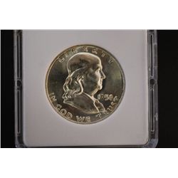 1958-D Ben Franklin Half Dollar; MCPCG Graded MS63; EST. $20-40