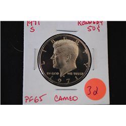 1971-S Kennedy Half Dollar; PF65 Cameo; EST. $5-10