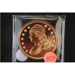 Copper Round; .999 Fine Copper 1 Oz.; "Liberty Bust"; EST. $5-10