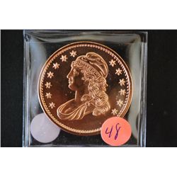 Copper Round; .999 Fine Copper 1 Oz.; "Liberty Bust"; EST. $5-10