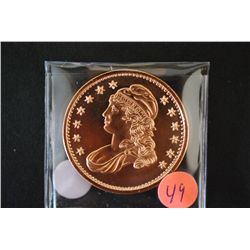 Copper Round; .999 Fine Copper 1 Oz.; "Liberty Bust"; EST. $5-10