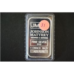 Johnson Matthey Assayers & Refiners; .999 Fine Silver 1 Oz.; EST. $35-45