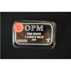 OPM, LLC Silver Ingot; .999 Fine Silver 1 Oz.; From Recycled Sources; EST. $35-35