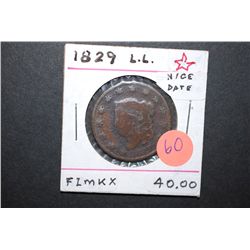 1829 Large One Cent; Large Letters; EST. $60-90
