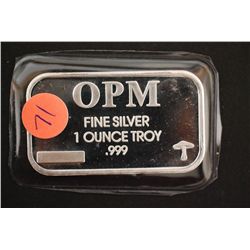 OPM, LLC Silver Ingot; .999 Fine Silver 1 Oz.; From Recycled Sources; EST. $35-35