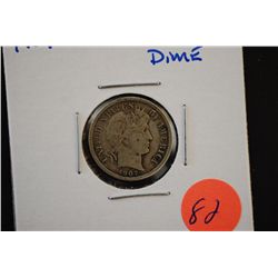 1907 Barber One Dime; VG8; EST. $3-8