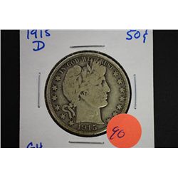 1915-D Barber Half Dollar; G4; EST. $10-20