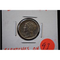 1919-D Mercury Dime; Scratches on Face of Coin; EST. $40-60