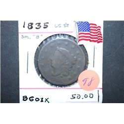 1835 Large One Cent; Large Stars; Small 8; EST. $80-100