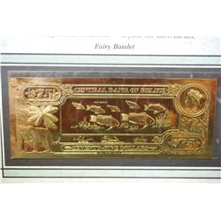 Central Bank Of Belize $75 Foreign Bank Note; "Fairy Basslet"; The First Gold Bank Notes Of Belize; 
