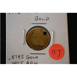 1796 Spain 1 Escudo Gold Foreign Coin; Holed; .8785 Gold .0955 AGW; EST. $400-600