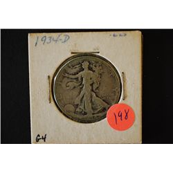 1934-D Walking Liberty Half Dollar; G4; EST. $10-20