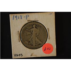 1918 Walking Liberty Half Dollar; VG03; EST. $15-25