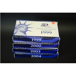 1999-S, 2000-S, 2003-S & 2004-S US Mint Proof Set; Lot of 4; EST. $20-50