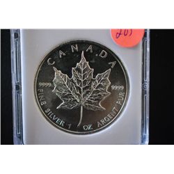 2008 Canada $5 "Maple Leaf" Foreign Coin; MCPCG Graded MS70; 9999 Fine Silver 1 Oz.; EST. $40-60